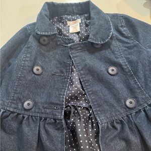 Baby Girl Denim Blue Jacket with Polka Dot Lining
